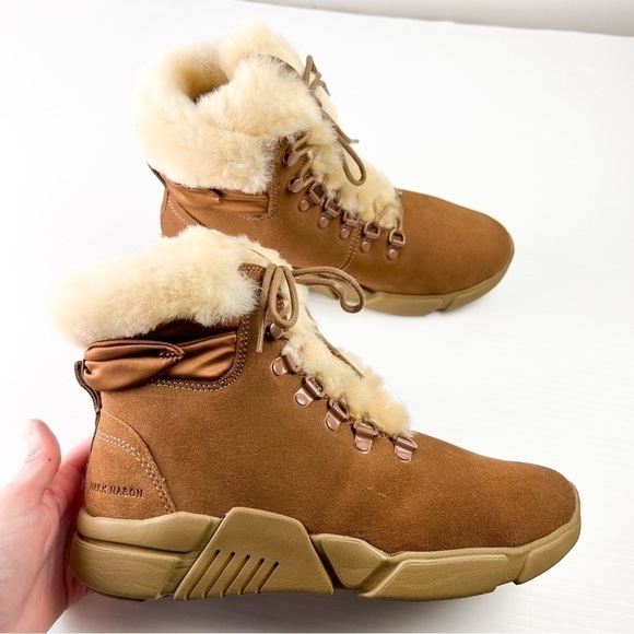 Mark Nason Boots women 6.5 Brown Block Chalet Sheep Shearling Memory Foam Winter - Picture 11 of 13